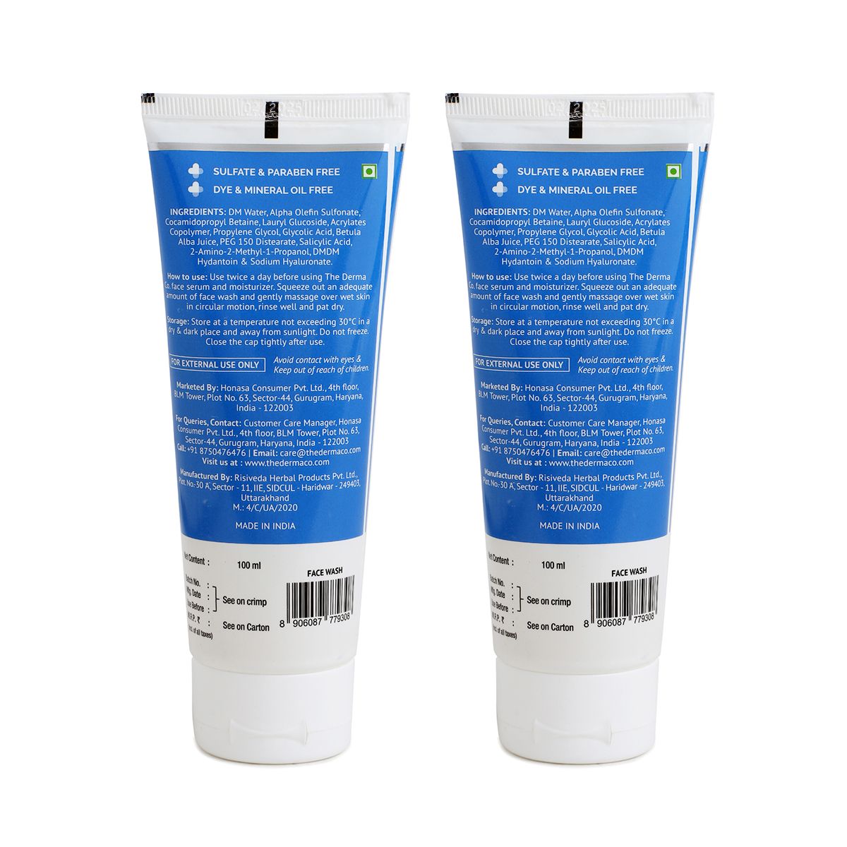 Derma Co Oil-Free Daily Face Wash With Hyaluronic Acid, Glycolic Acid & Multivitamins