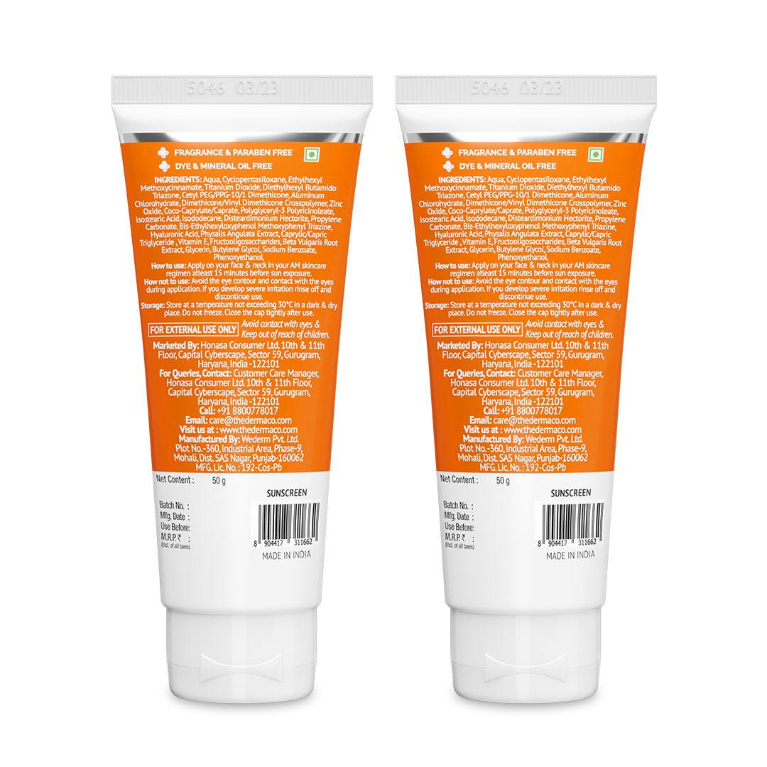 Derma Co 1% Hyaluronic Long Lasting Sunscreen SPF 50 & PA++++