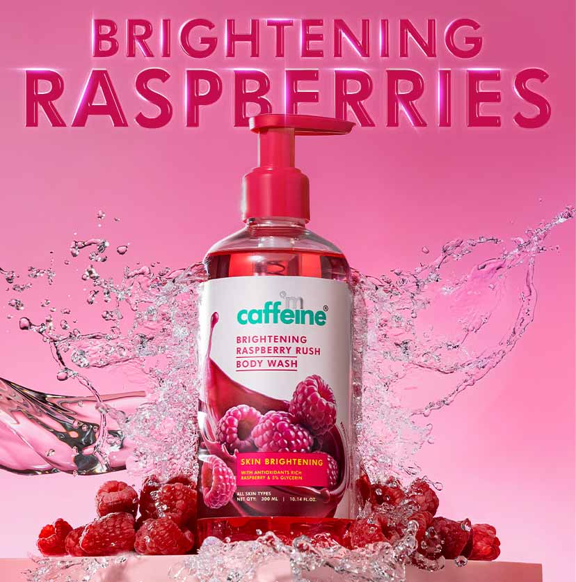 mCaffeine Brightening Raspberry SPF 50 PA+++ Lotion - 200 ml - Pack of 2
