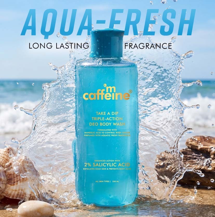 mCaffeine Take A Dip Body wash + Brightening Body Scrub + Brightening Perfume Body Lotion (combo)