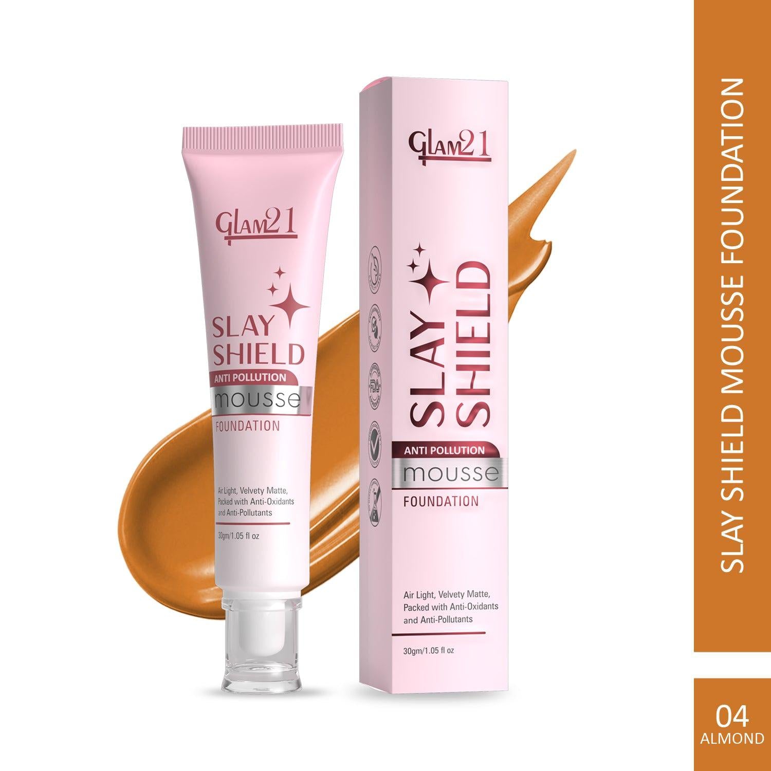 Glam21 Slay Shield Mousse Foundation - Almond