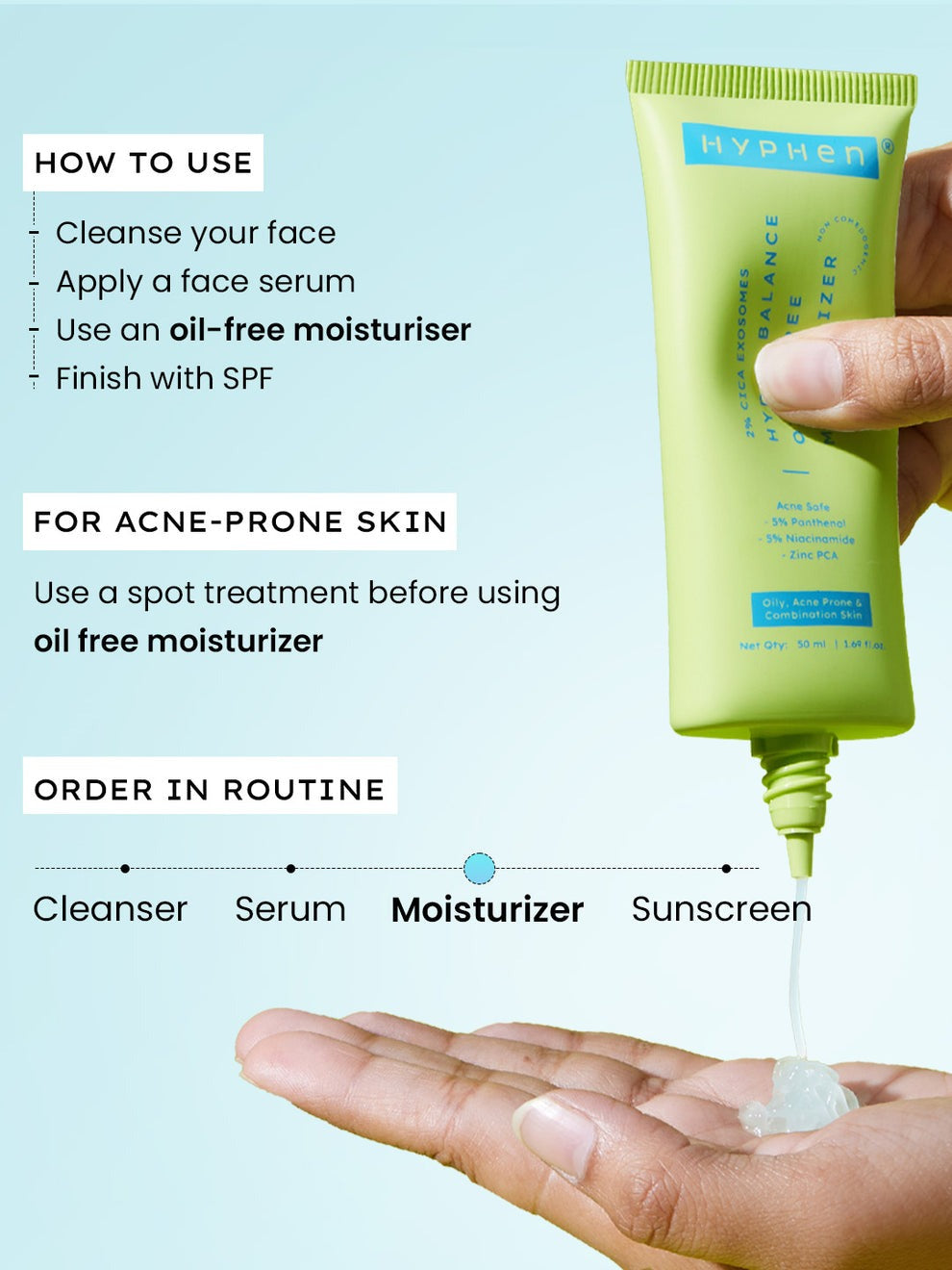 Hyphen 2% Cica Exosomes Oil-Free Moisturizer - 50ml