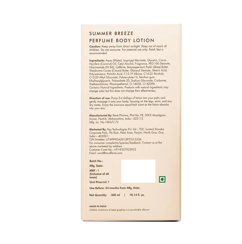 mCaffeine Summer Breeze & Sweet Escape Perfume Body Lotion