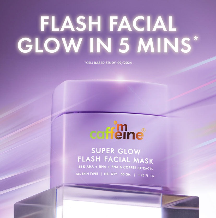 mCaffeine Super Glow Flash Facial Face Mask - 50gm
