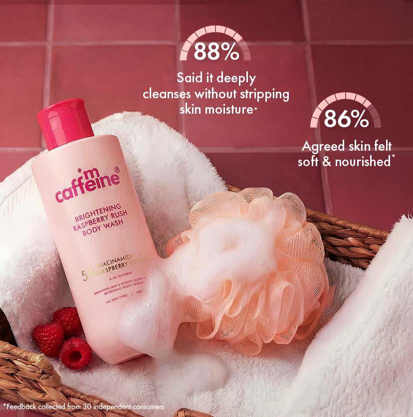 mCaffeine Brightening Raspberry Body Wash (Vitamin C Rich) -300ml
