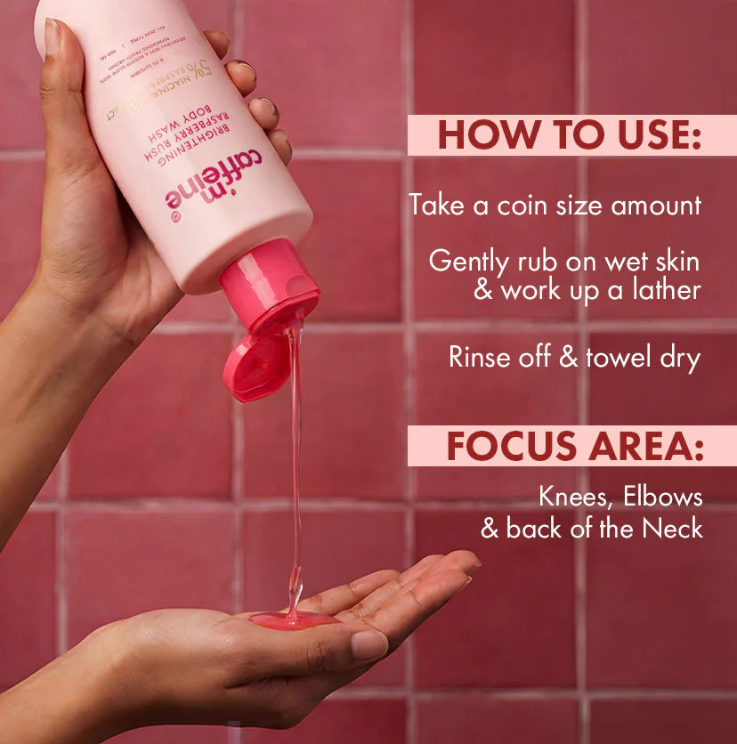 mCaffeine Brightening Raspberry Body Wash (Vitamin C Rich) -300ml