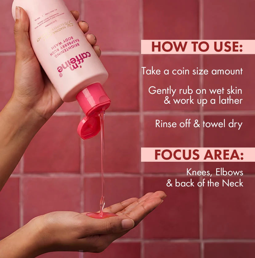 mCaffeine Brightening Raspberry Body Wash (Vitamin C Rich) -300ml