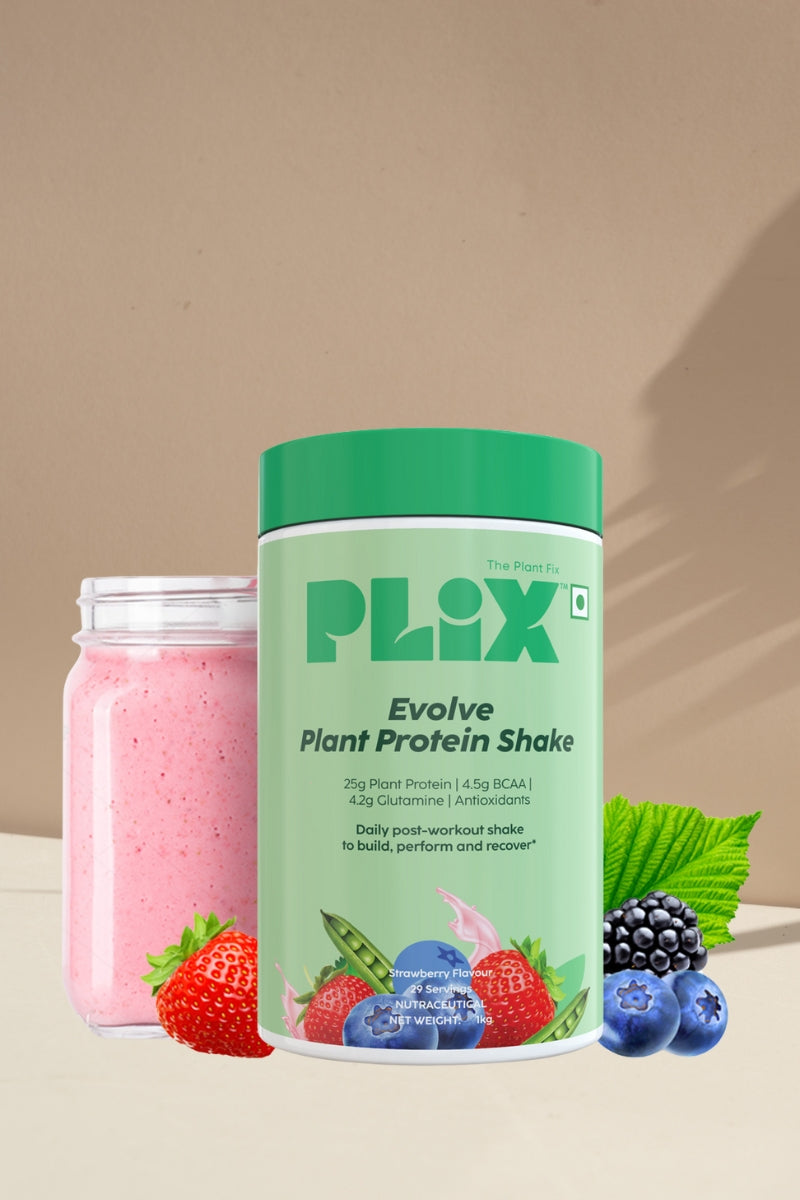 Plix Evolve Performance Plant Protein Powder (Strawberry, 1Kg)