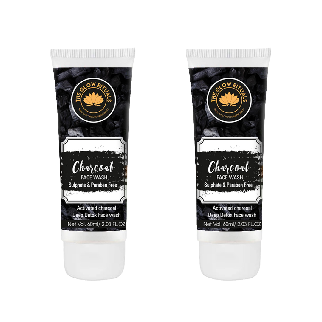 The glow rituals Charcoal Face Wash - 60g (Pack Of 2)