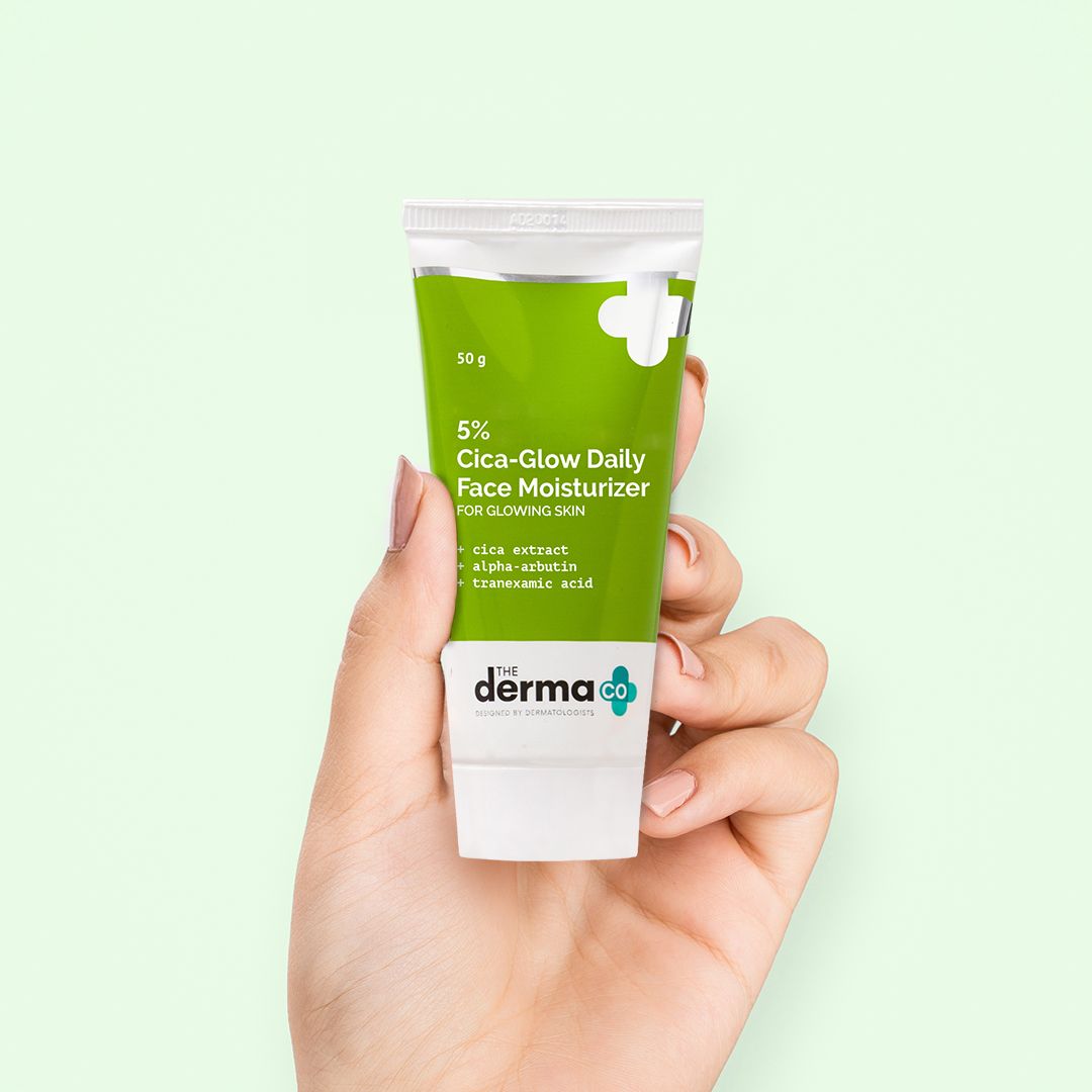 Derma Co 5% Cica-Glow Daily Face Moisturizer with Alpha Arbutin & Tranexamic Acid - 50g