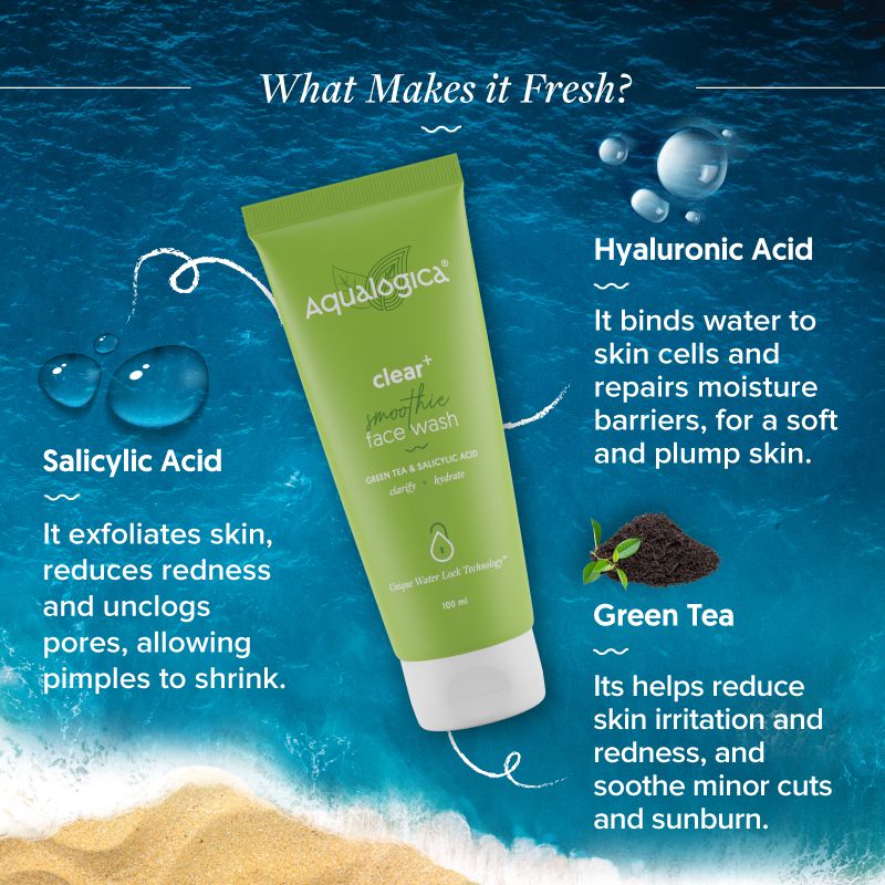 Aqualogica Clear+ Smoothie Face Wash - 100ml