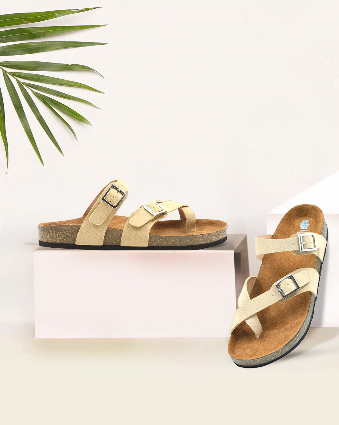LYDC Beige Suede Sandals for Women - Soho - Beige-Suede
