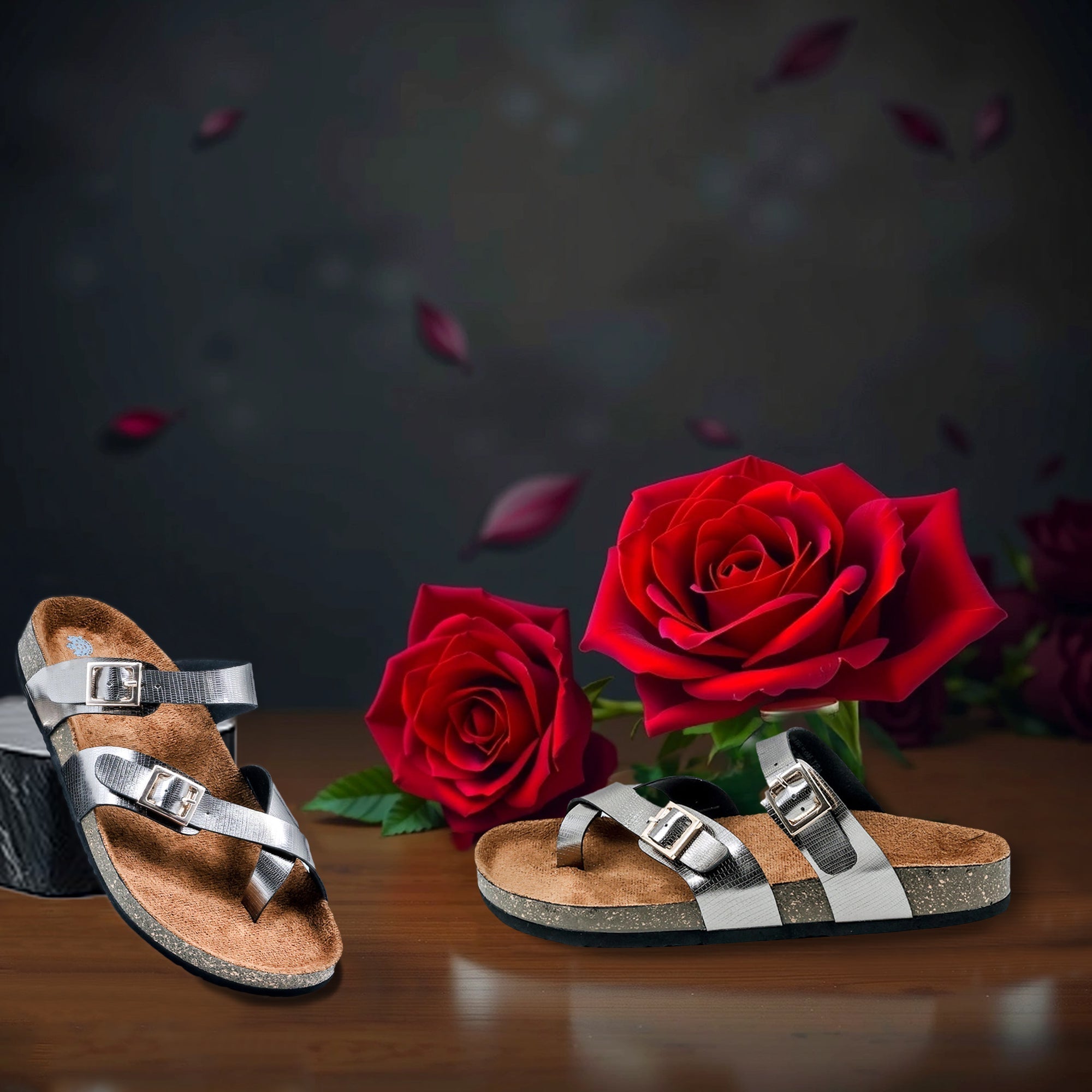 LYDC London - Gunmetal L Grain Sandals for Women - Soho - Gunmetal