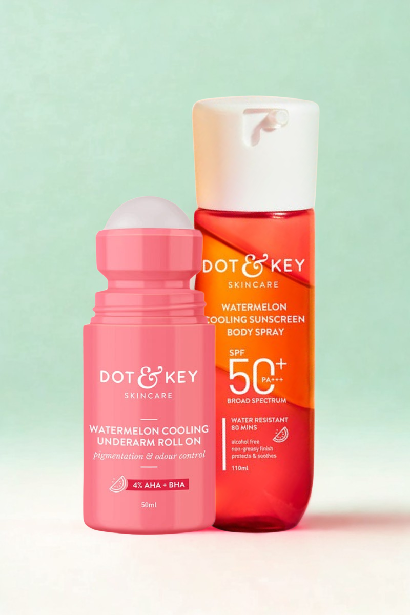 Dot & Key Watermelon body sunscreen + watermelon roll on