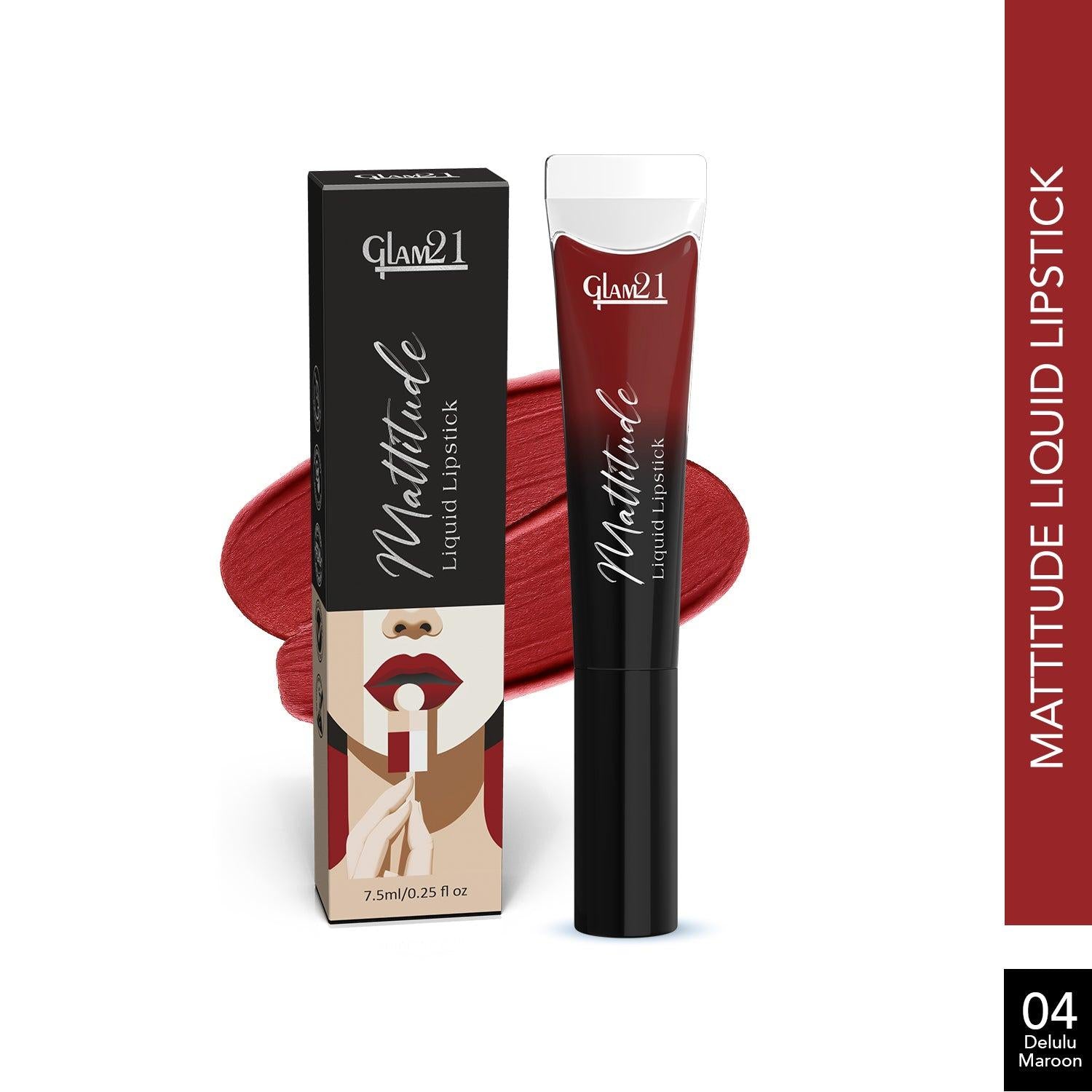Glam21 Mattitude Lipstick - Delulu Maroon