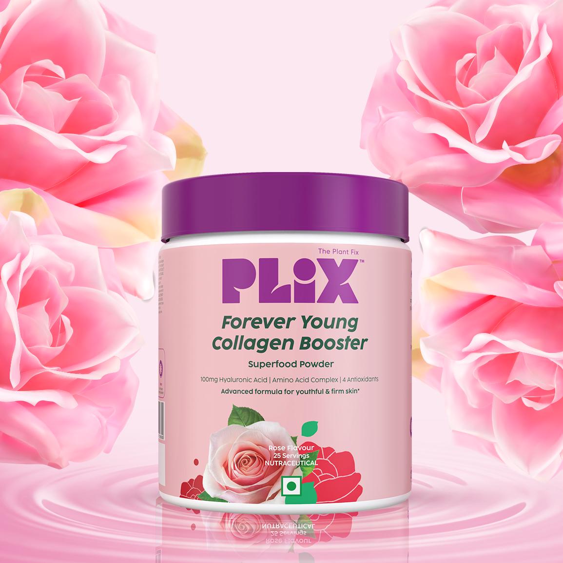 Plix Plant-based Collagen Builder Powder (Rose, Pack of 1)