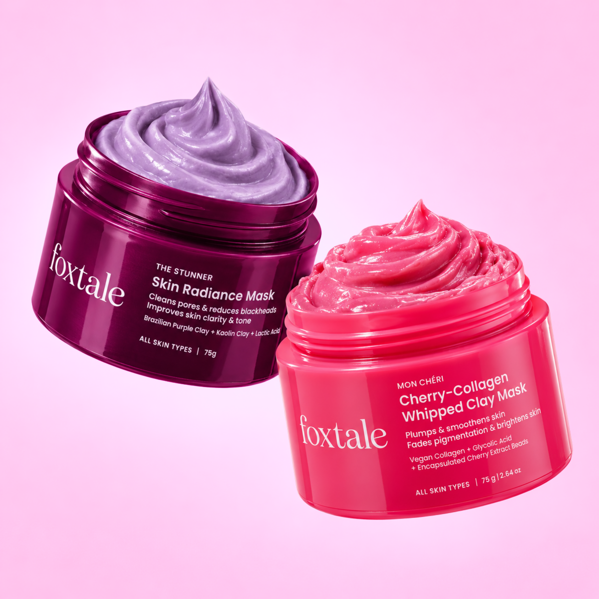 Foxtale Cherry Collagen Clay Mask + Radiance De-Tan Mask (combo)