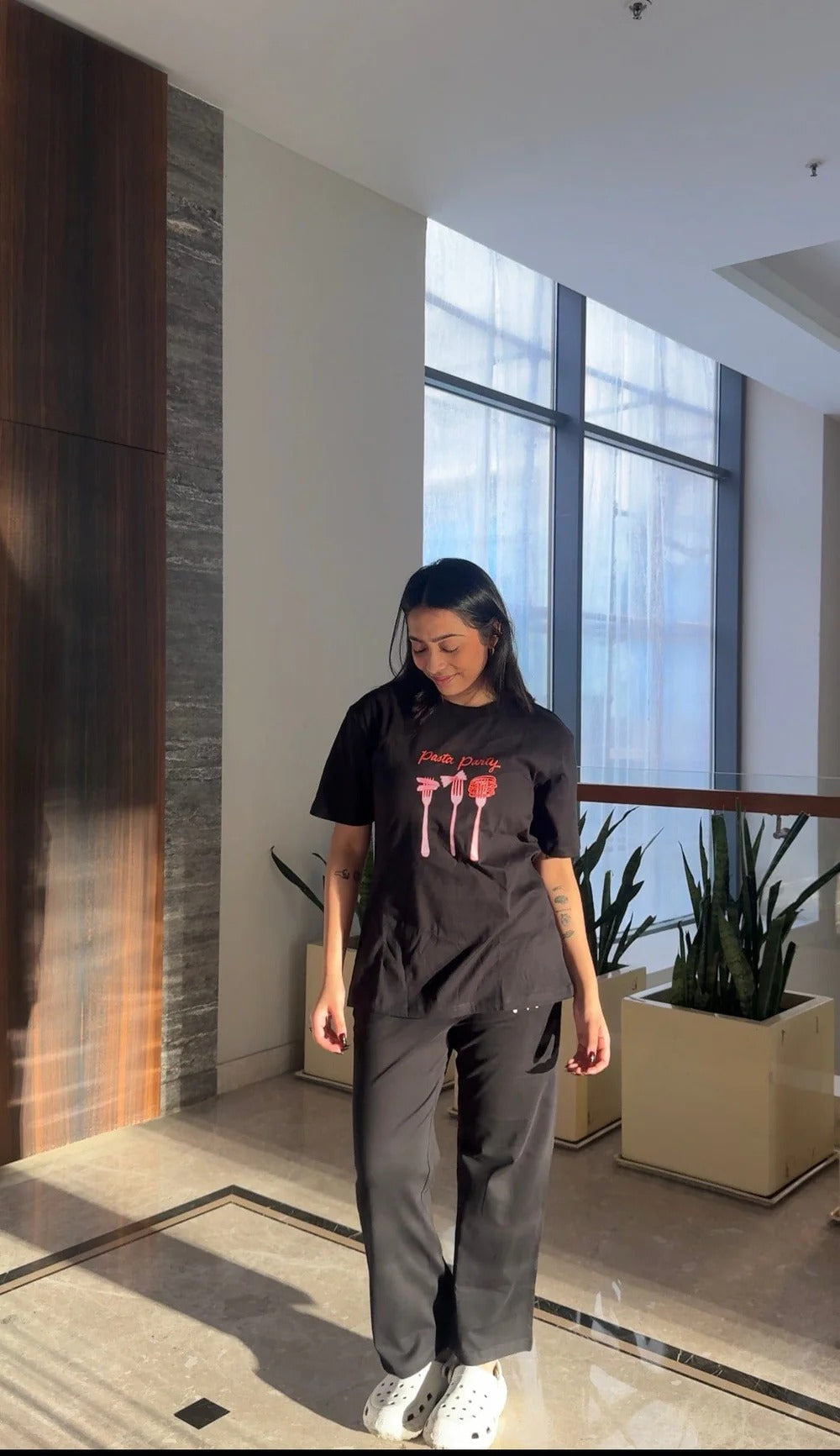Sugnaa Pasta Party Black Pajama