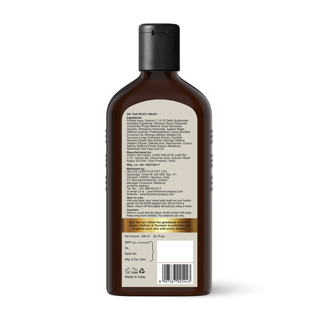 The Man Company De-Tan Saffron & Turmeric Body Wash - 200ml