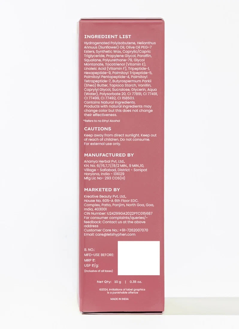 Hyphen Vitamin-Infused Peptide Tinted Lip Balm - Marshmallow - 10g
