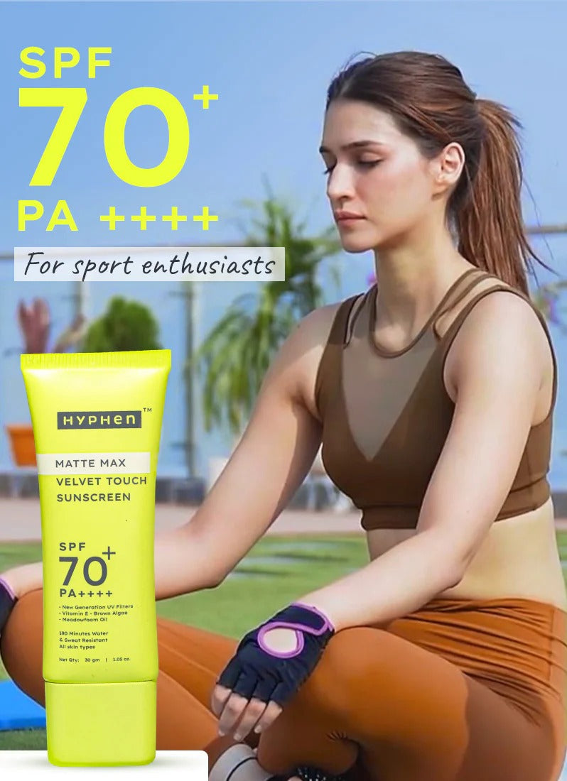 Hyphen Matte Max Velvet Touch Sunscreen SPF 70+ PA++++
