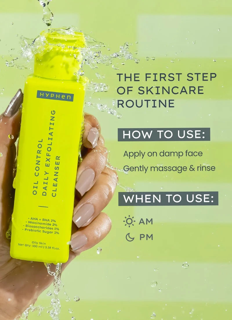 Hyphen Oil Control 2% AHA BHA Face Wash - 100 ml