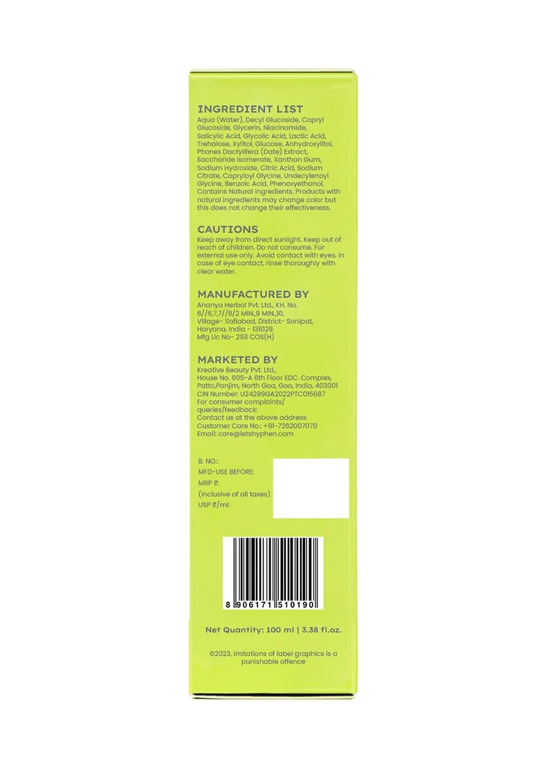 Hyphen Oil Control 2% AHA BHA Face Wash - 100 ml