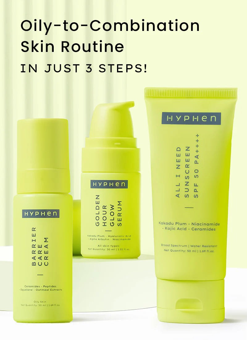 Hyphen No More Oily-Skin Bundle : For Oily To Combination Skin