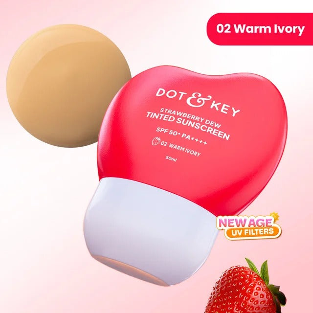 Dot & Key Strawberry Dew Tinted Sunscreen, In-Vivo Tested SPF 50+ PA++++