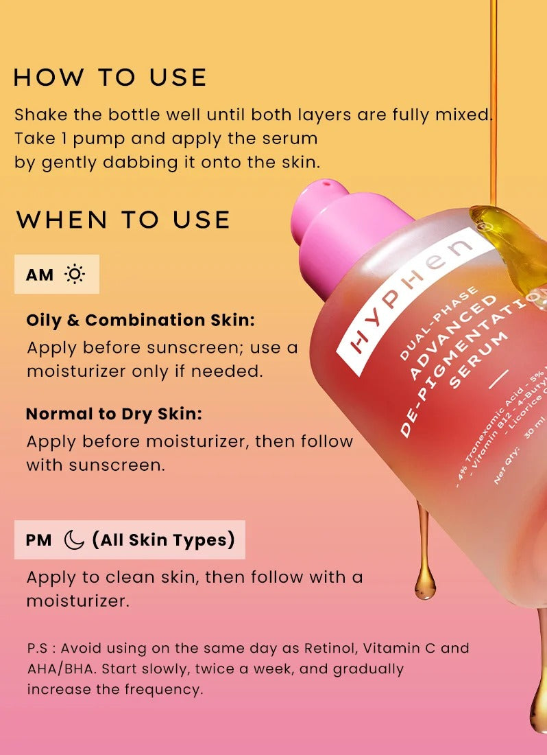 Hyphen Dual Phase De-pigmentation Serum (4% Tranexamic Acid) - 30ml