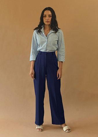 Studio OJS Navy Blue Parallel Trousers