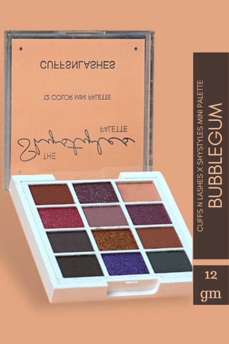 Cuffs N Lashes Bubblegum - ShyStyles 12 Color Mini Palette
