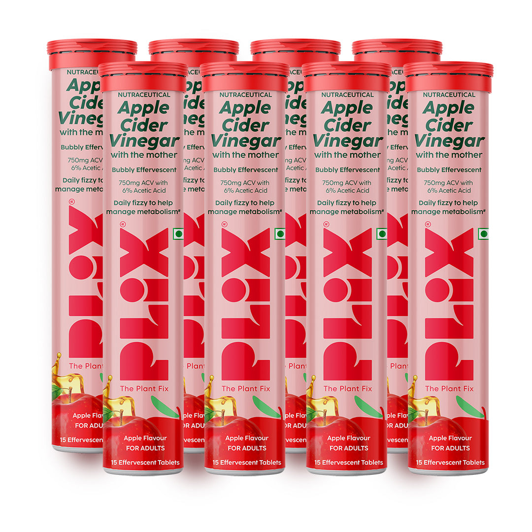 Plix Apple Cider Vinegar, Apple - 750mg (Pack of 8)
