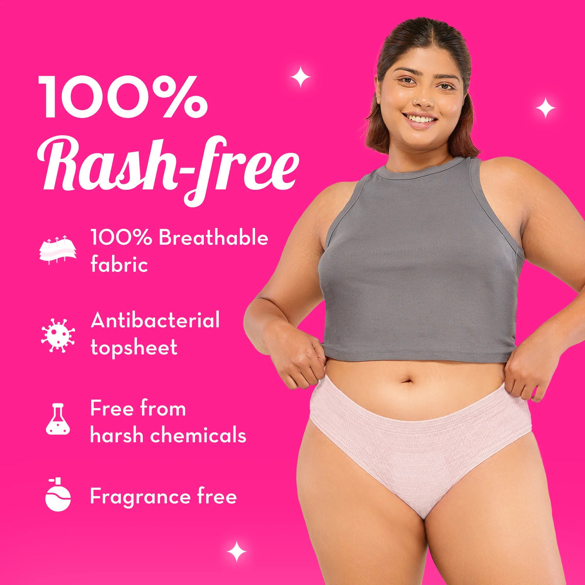 Plush Comfort High Waist Disposable Anti-Bacterial Period Panty | Heavy Flow - 5 Pcs L/XL (75-115cm)