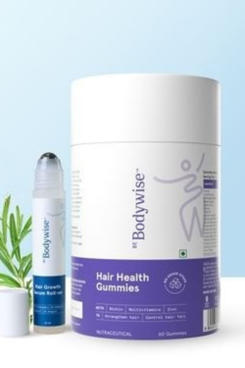 Be Bodywise Biotin Hair Gummies (60 pack) + Hair Serum Roll on (25ml)