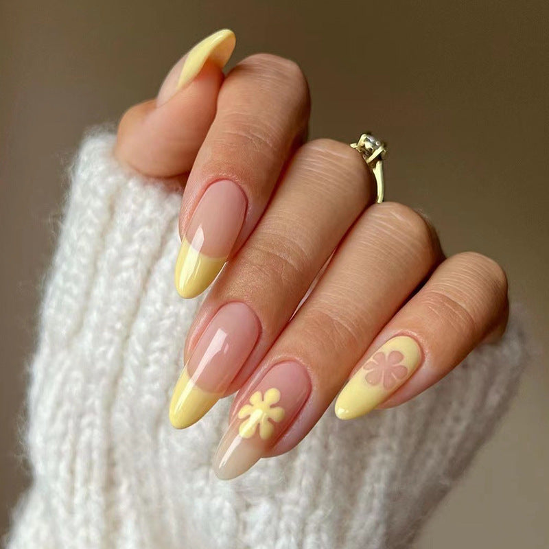 Gush Beauty Summer Flowers- Medium Almond - Nailed It Reusable Luxury Press On Nails With Application Kit