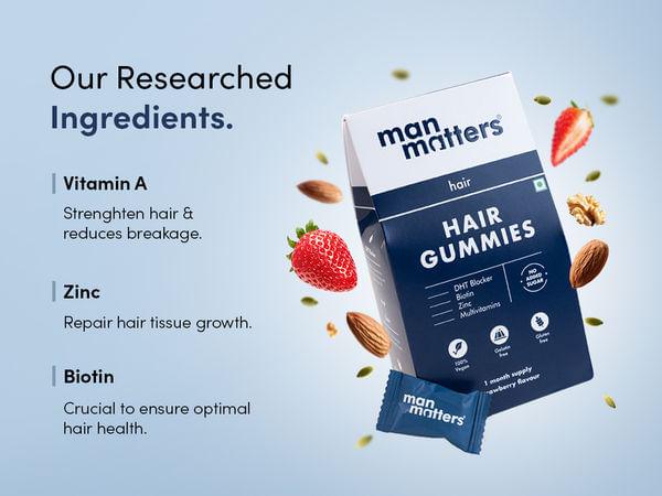 Man Matters Biotin Hair Gummies (30N) No Sugar
