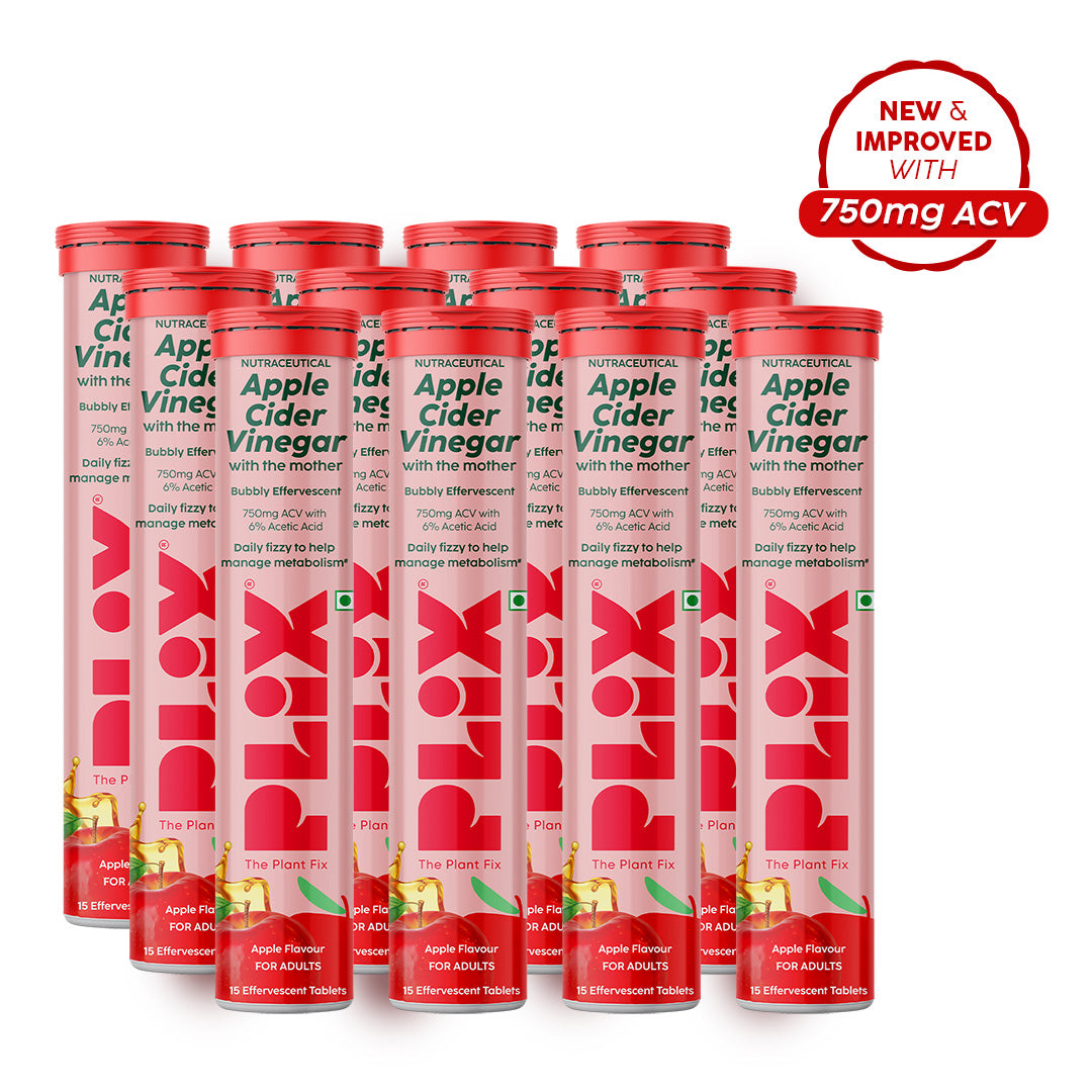 Plix Apple Cider Vinegar, Apple - 750mg (Pack of 12)