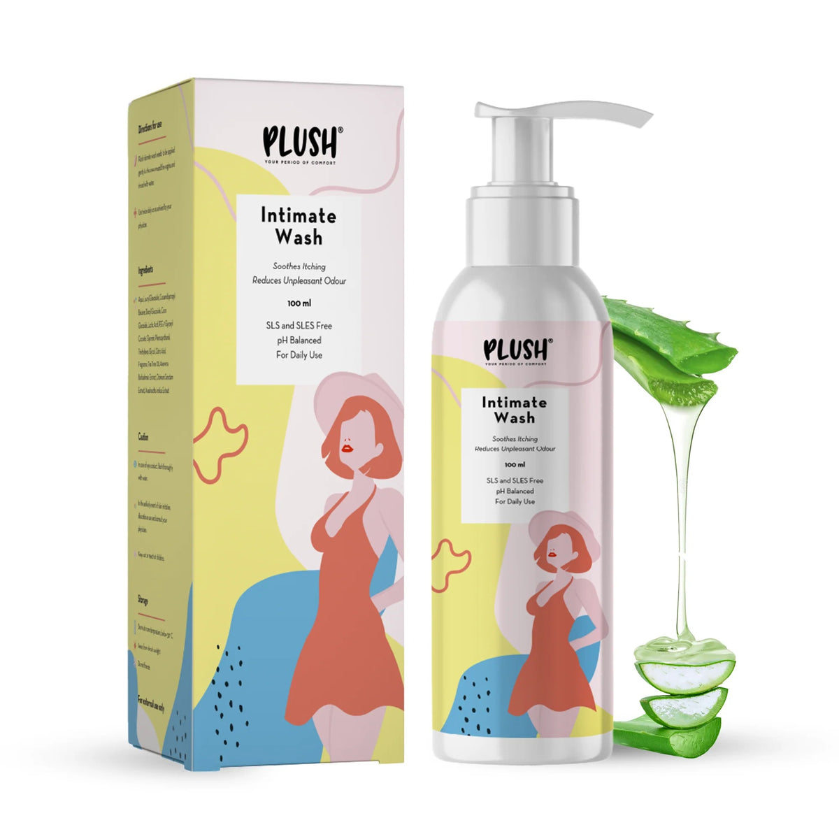 Plush All Natural Intimate & Vaginal Wash for Women with Tea Tree Oil & Neem Extract 100ml