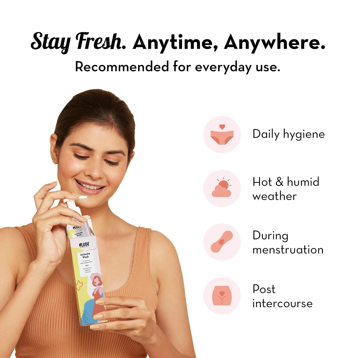 Plush All Natural Intimate & Vaginal Wash for Women with Tea Tree Oil & Neem Extract 100ml