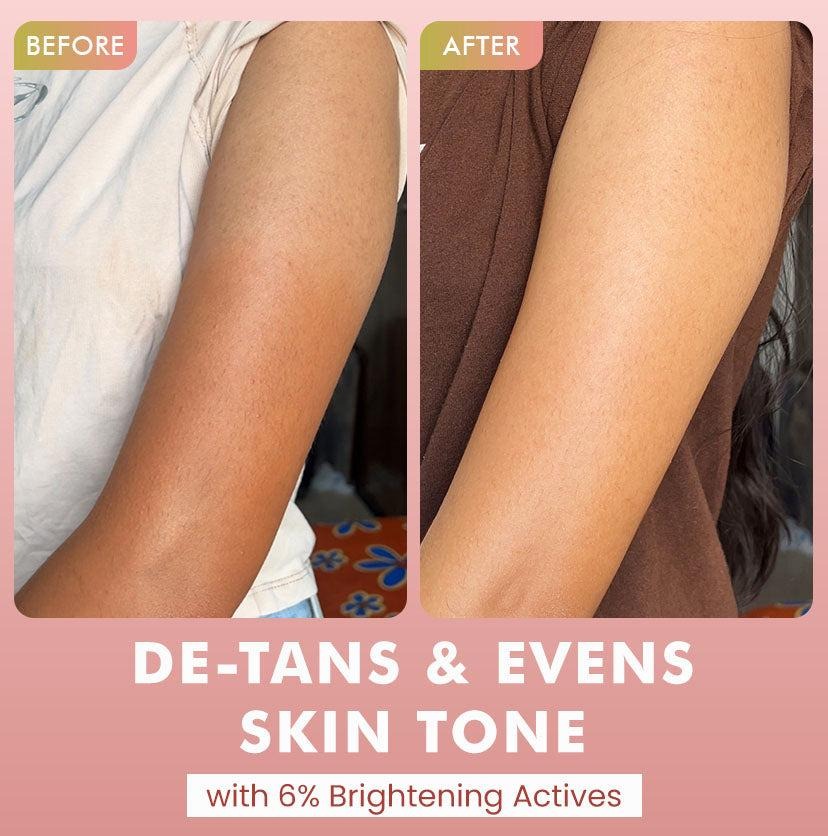 mCaffeine De-Tan Body Wash + Perfume Body Lotion + De-Tan Body Scrub (combo)