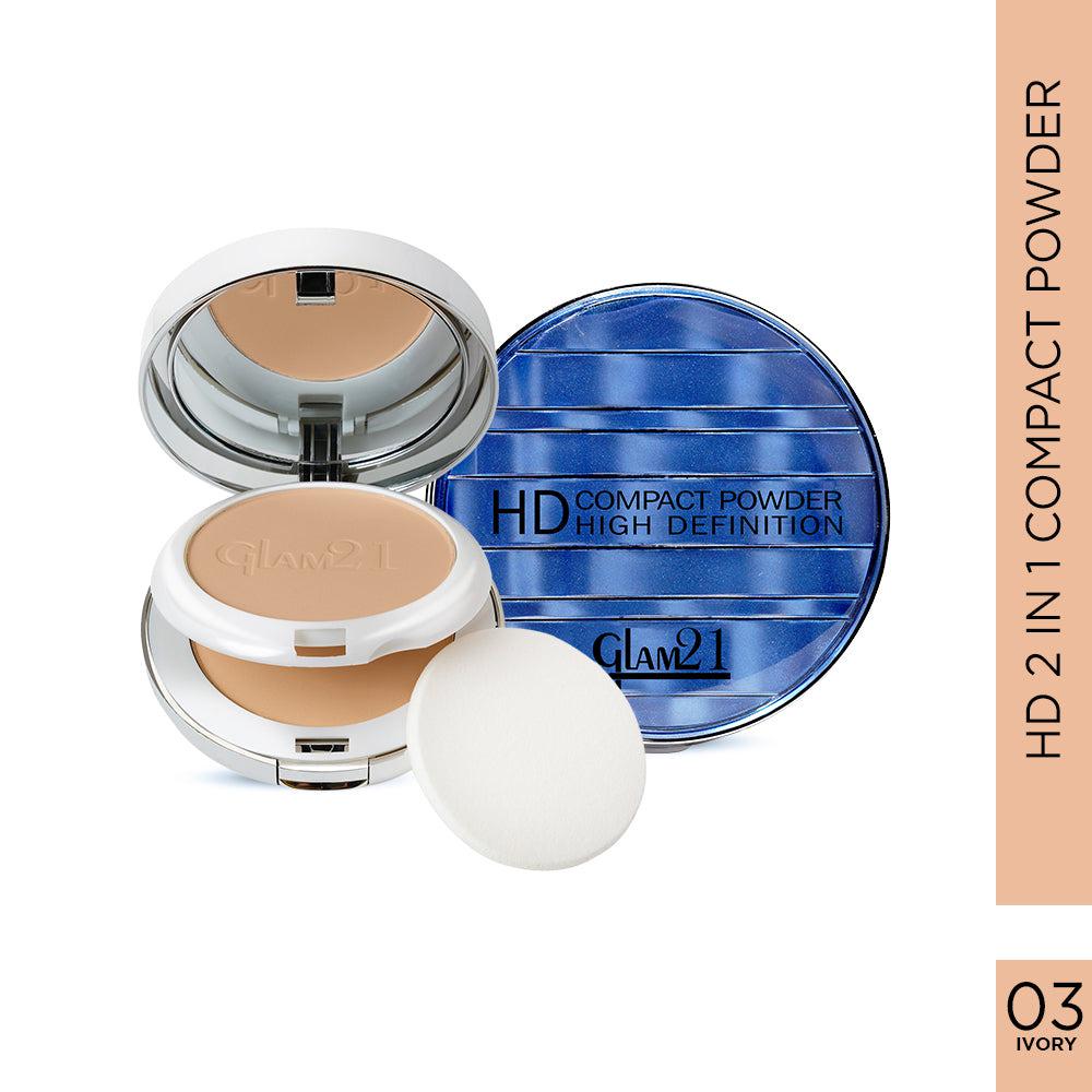 Glam21 2 In 1 HD Compact Powder - Ivory