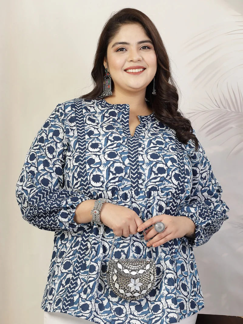 Stylum Plus Size Women Floral Printed Cotton Top