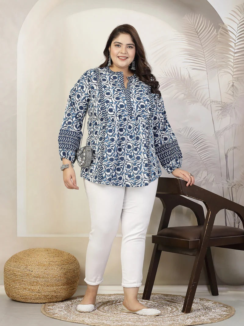 Stylum Plus Size Women Floral Printed Cotton Top