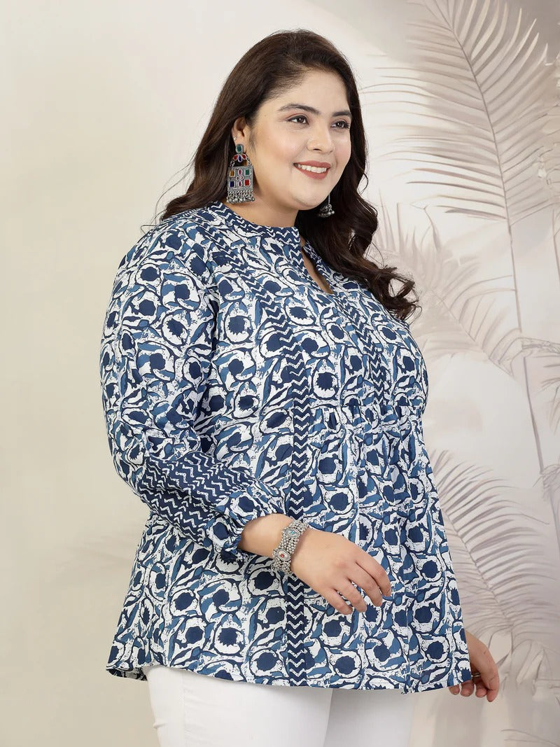 Stylum Plus Size Women Floral Printed Cotton Top