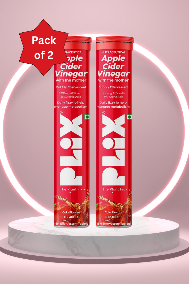 Plix Apple Cider Vinegar Effervescent Tablets (Cola, Pack of 2)