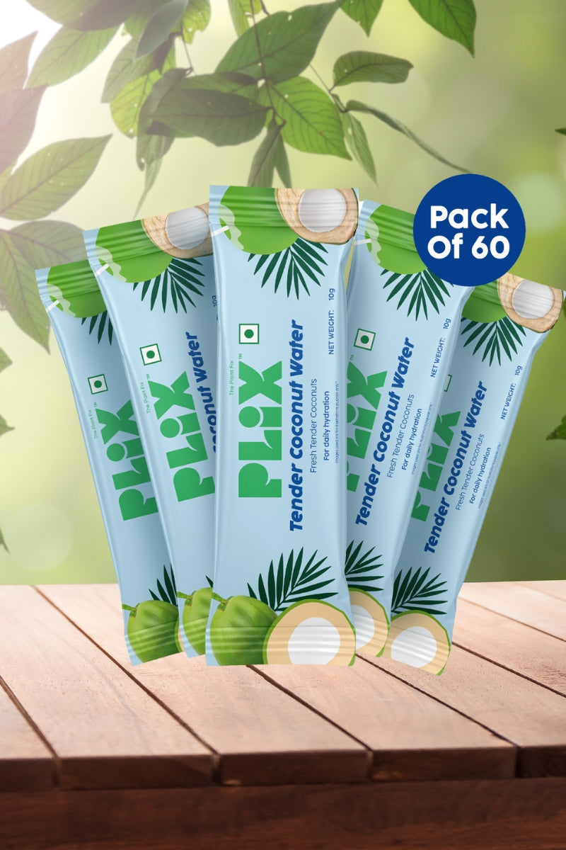 Plix Tender Coconut Water Premix Powder (Pack of 60 Sachets)