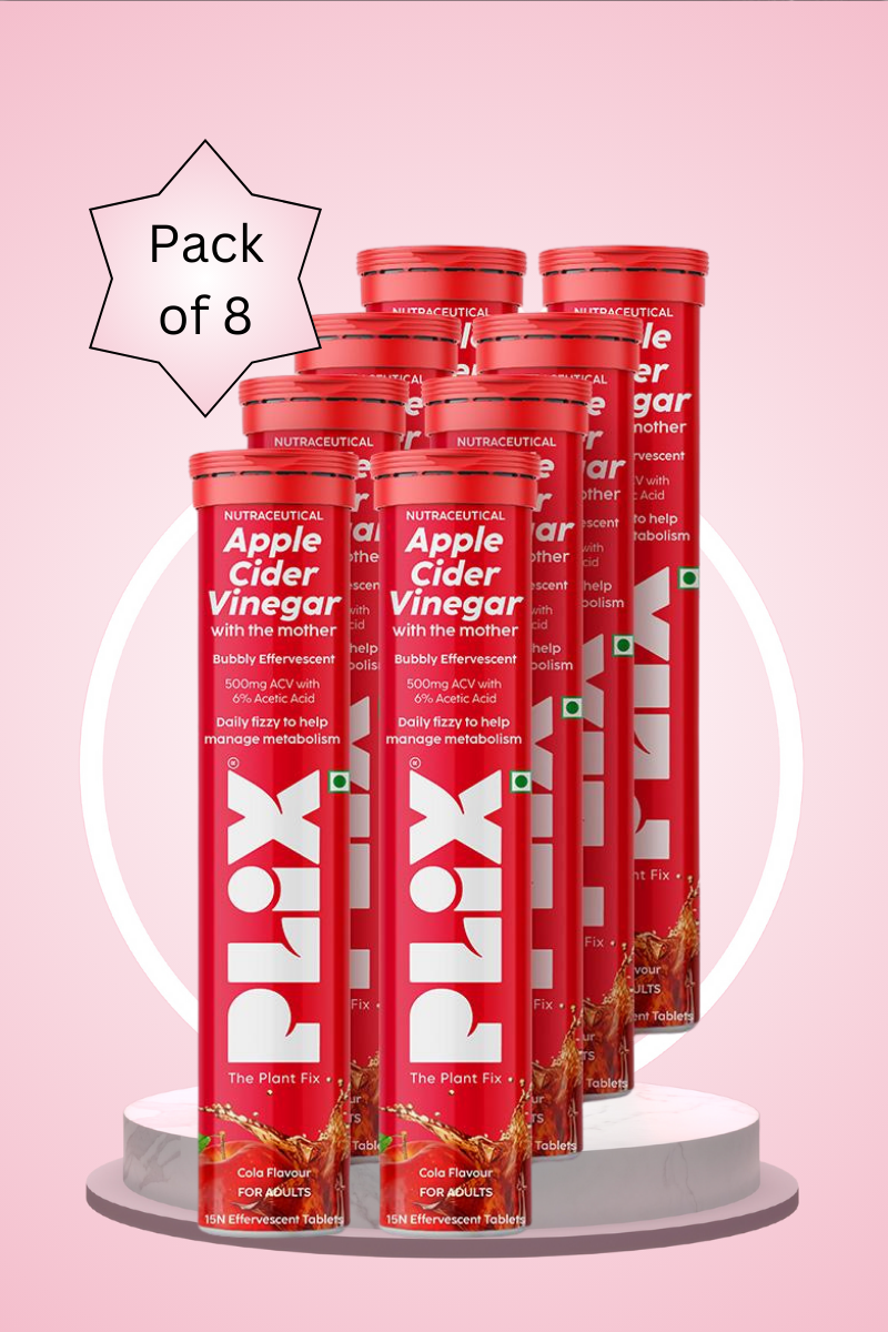 Plix Apple Cider Vinegar Effervescent Tablets (Cola, Pack of 8)