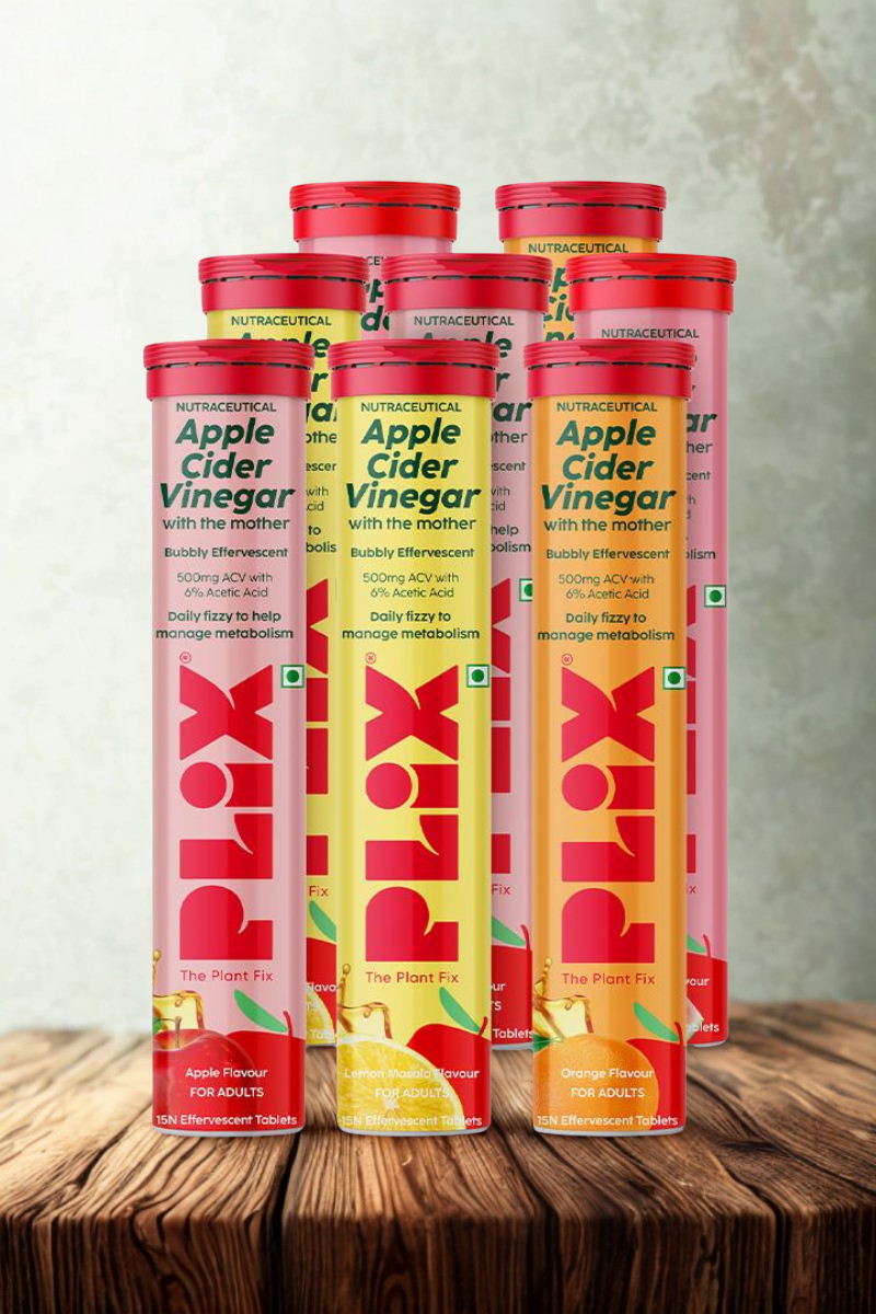 Plix ACV Effervescent Tablets (Multi Flavour, Pack of 8)