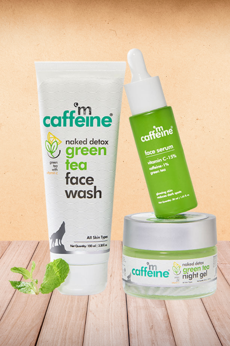 mCaffeine Green Tea Face Glow Night Routine